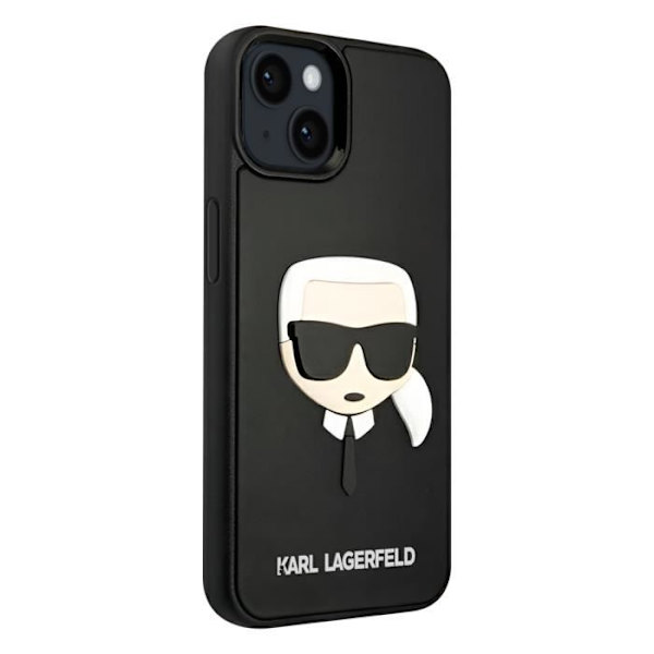 Skal till iPhone 14 - KARL LAGERFELD - Bi-material - Upphöjda kanter - Svart Svart