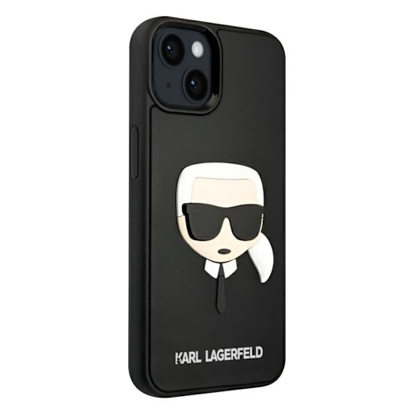 Taske til iPhone 14 - KARL LAGERFELD - Bi-materiale - Forhøjede kanter - Sort Svart