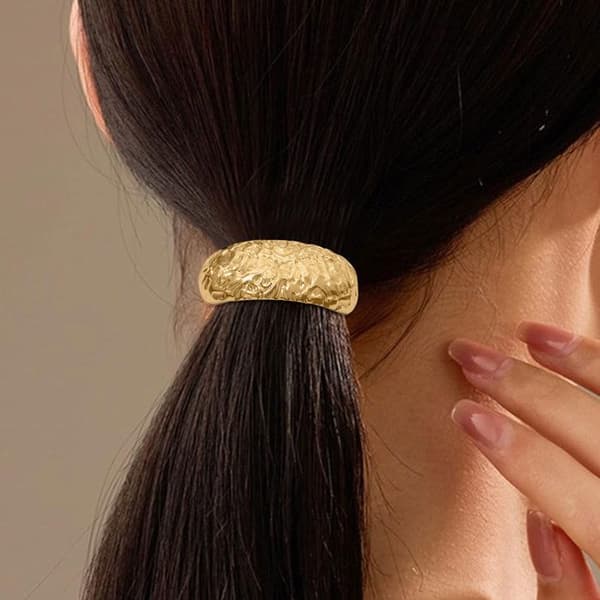 Hårtøj - AVIZAR - Halvmåne - Guld - Chic - Blødt Stof Gul