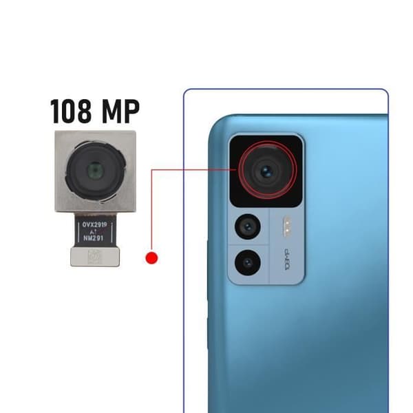 Bagkamera til Xiaomi 12T - AVIZAR - 108MP Hovedsensor - Sort Svart