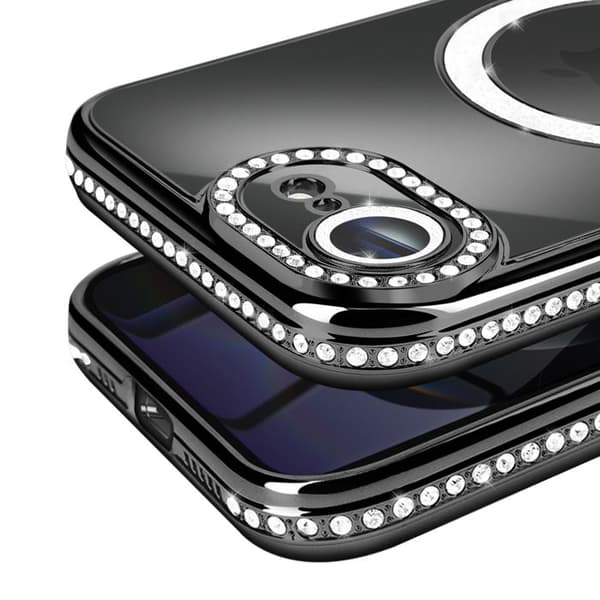 Coque Magsafe - AVIZAR - iPhone 16e - Sort - Strassé - Elegant beskyttelse Svart