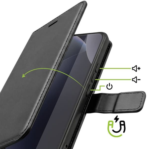Pungetui til Redmi Note 15 Pro 4G med håndledsrem og standfunktion Mayaxess Sort Svart