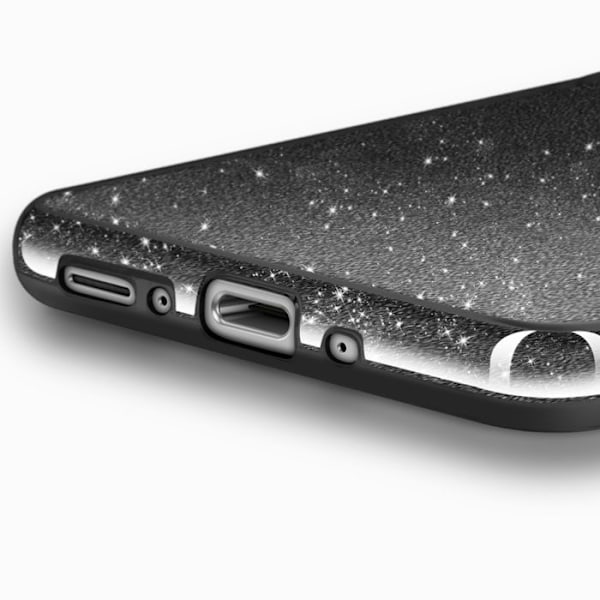 Glitrende stødsikker cover til Samsung Galaxy A26 i sort Svart