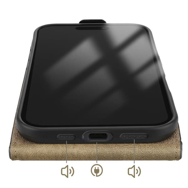 Vertikal Magnetisk Klapetui til iPhone 16 med Indbygget Kortholder Sort