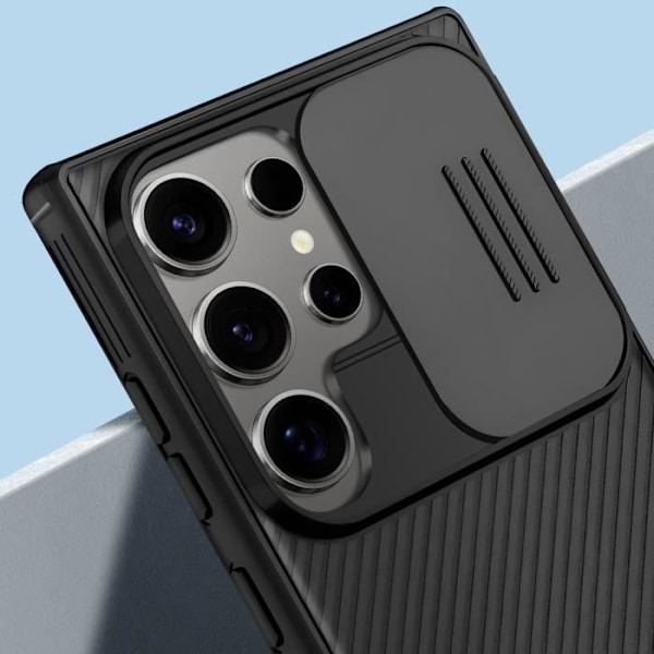 Nillkin hårdt etui til Samsung S24 Ultra - Stødsikkert forstærkede hjørner - Skydekameracover - Sort Svart