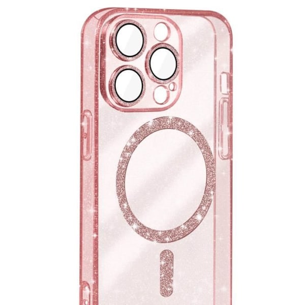 MagSafe Fodral till iPhone 15 Pro Max Silikon Glitter Champagne Rosa Rosa