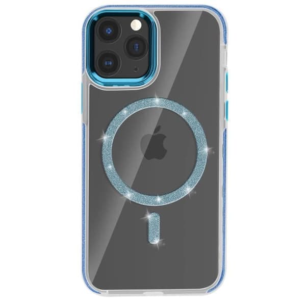 Coque MagSafe til iPhone 11 Pro Max Silikone Glitrende Blå Blå