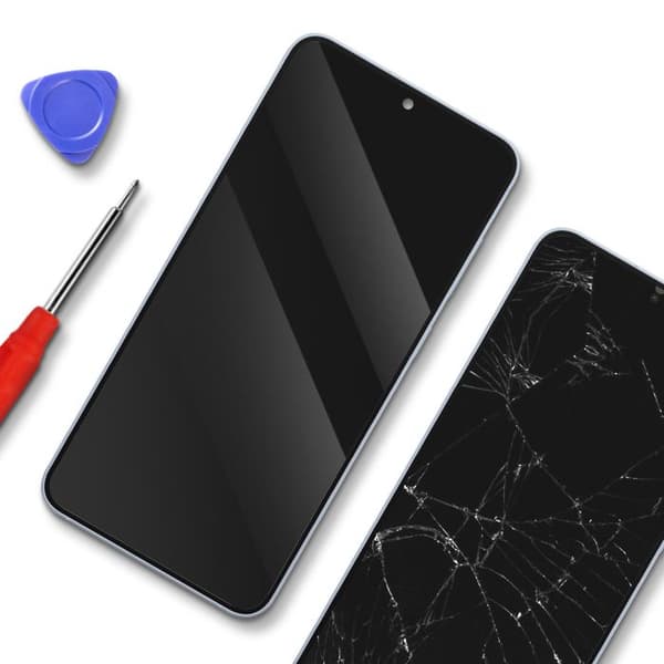 Fuldskærm AMOLED til Galaxy S25 Plus Service Pack med Samsung Lys Blå Chassis Blå
