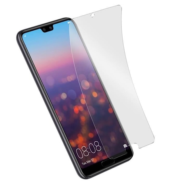Näytönsuojakalvo - AVIZAR - Huawei P20 - 9H joustava lasi - Iskunkestävä - Läpinäkyvä valkoinen