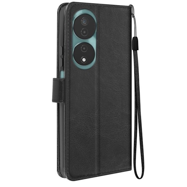 Plånboksfodral till Honor 90 Smart - MAYAXESS - Svart - Stativfunktion med handledsrem Svart