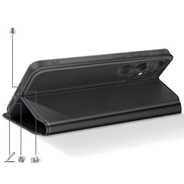 Magnetisk Klapetui til Galaxy S26 Ultra Standfunktion Classic Edition Sort Svart