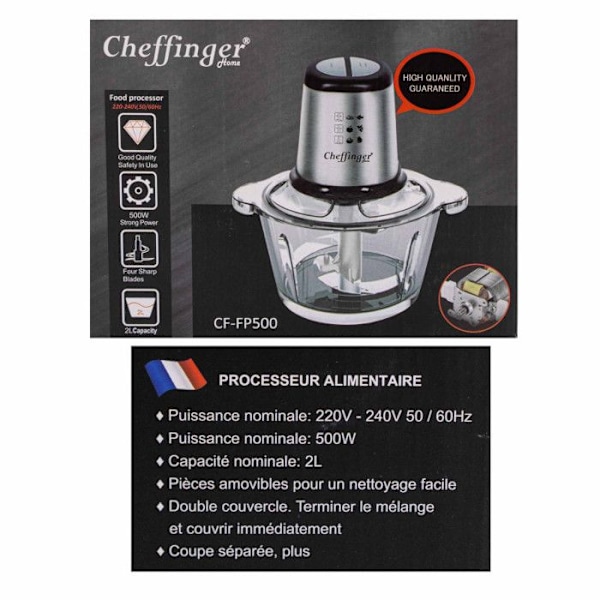 Set av knivar - Cheffinger - 7 delar - Keramiska blad - Antikorrosion - Stöd ingår Svart