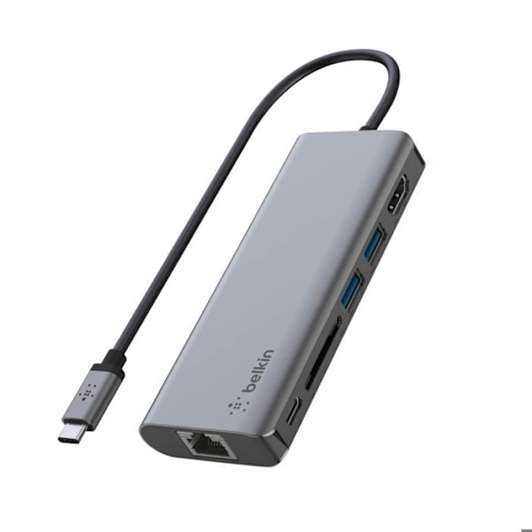 HUB USB-C till HDMI 4K USB Ethernet USB-C Power Delivery 100W Belkin Silver