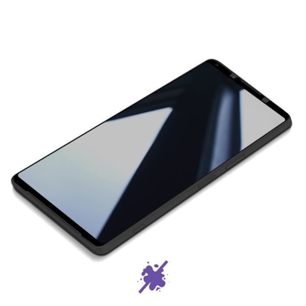 Näytönsuoja - AVIZAR - Sony Xperia 1 V - 9H karkaistu lasi - Naarmuuntumaton - Läpinäkyvä mustalla ääriviivalla