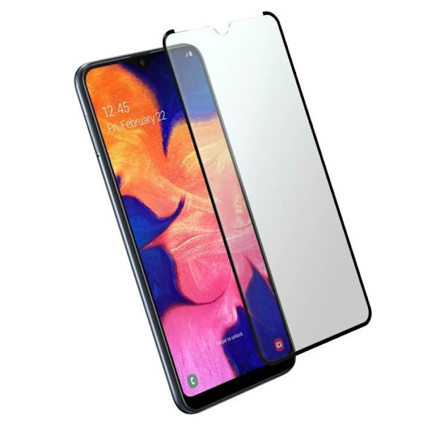 Galaxy A10 Skærmbeskytter Hærdet glas Faset Anti-Fingerprint Black Contour Black Svart