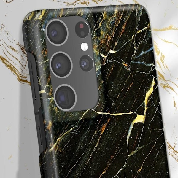 Taske til Samsung S21 Ultra Marbled Luxury fine Port Laurent Marble iDeal of Sweden Sort / Guld