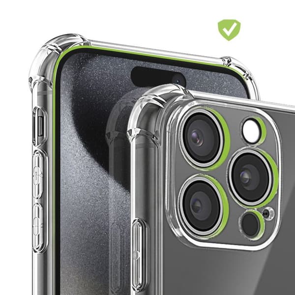 iPhone 15 Pro Max Cover Stødabsorberende med Forstærkede Hjørner Mayaxess Transparent Vit