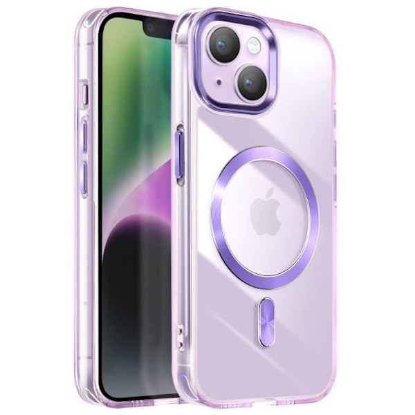 MagSafe-kuori iPhone 15 Plus ja 14 Plus kirkas värillinen violetti Lila