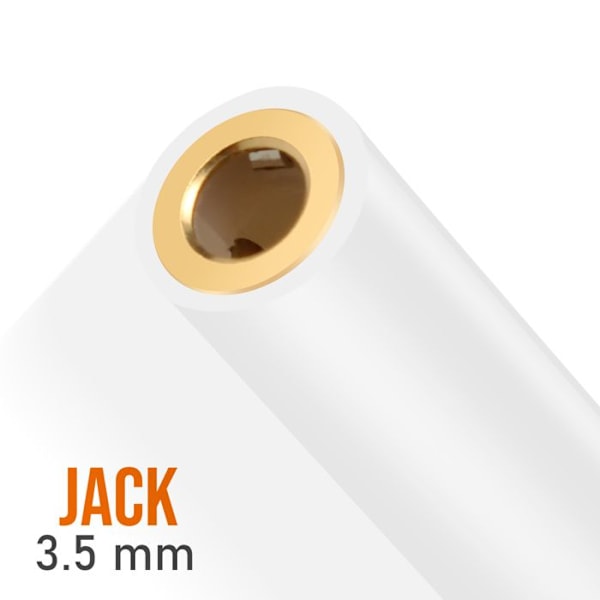 Ljudadapter 3,5 mm hona till Lightning och USB C hane LinQ vit