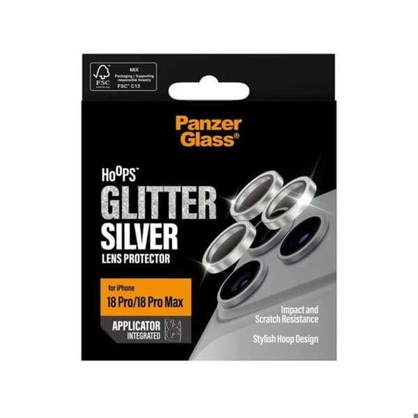 Beskyttelse af kameraobjektiv til iPhone 18 Pro / 18 Pro Max serie Hoops Panzer Glass Sølv
