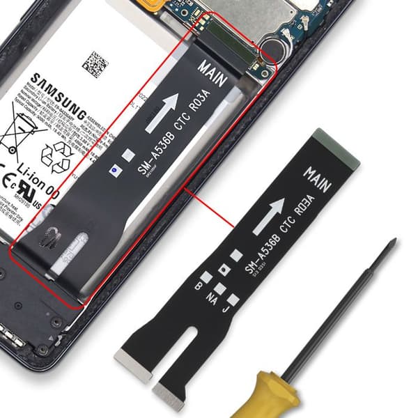Originale Bundkort Forbindelsesledning til Galaxy A53 Samsung Service Pack Sort Svart