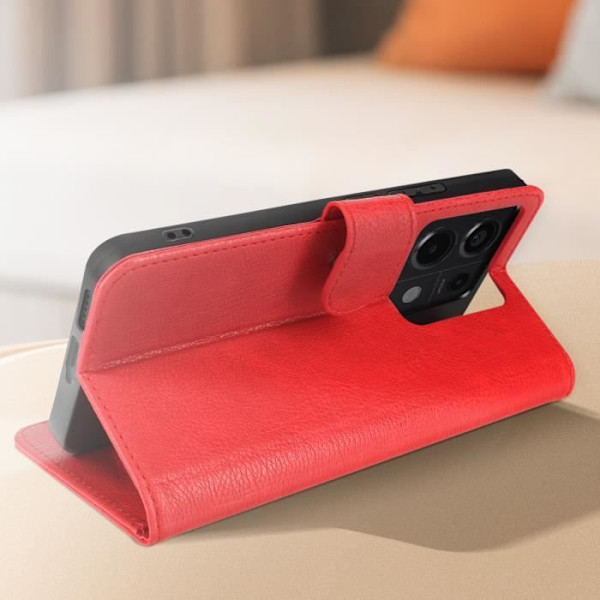 Etui til Xiaomi Redmi Note 13 Pro 5G tegnebog og videoholder Rød