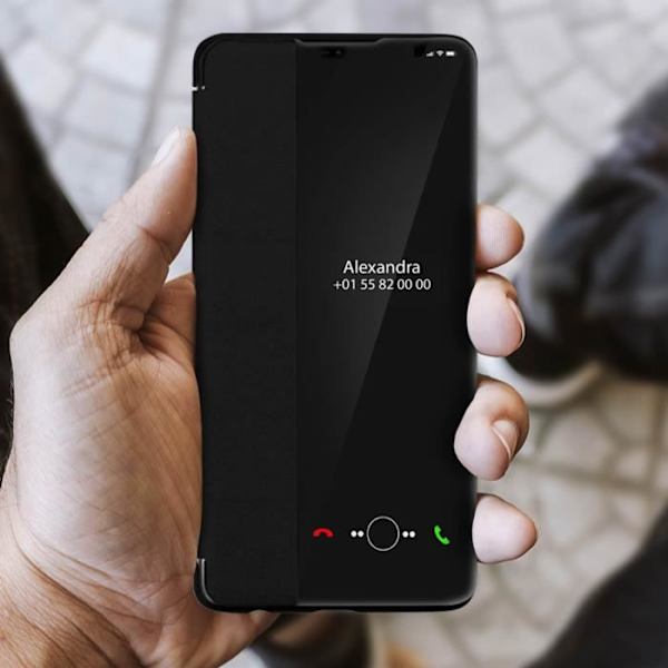 Étui - AVIZAR - Huawei P30 - Hård Skal - Stort Genomskinligt Fönster - Hel Skydd Svart