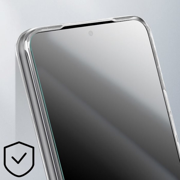 Packskydd för Redmi Note 14 5G, mjuk skal och härdat glas Mayaxess Transparent Vit