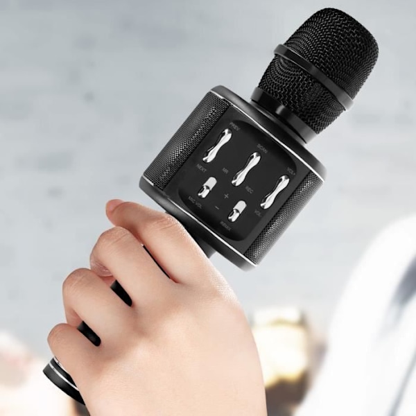 Microkaraoke trådløs Bluetooth 5W Multifunktionelle knapper LinQ Sort Svart