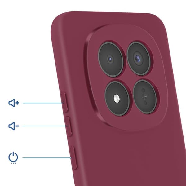 Coque Soft-Touch til Redmi Note 15 Pro Plus 5G i Antiskrid Silikone Bordeaux Röd