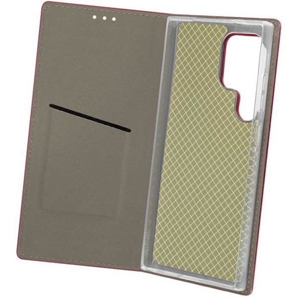Fodral till Samsung Galaxy S24 Ultra - AVIZAR - Plånboksställ Funktion - Röd - Flik Röd
