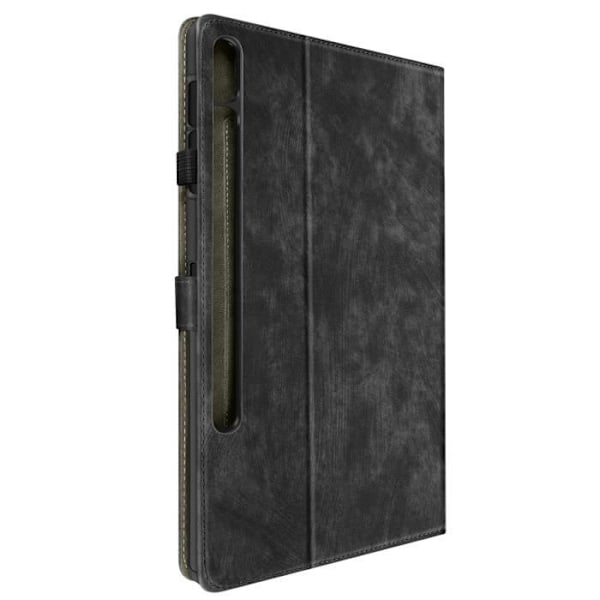 Fodral - Samsung - Galaxy Tab S9 Plus/S9 FE Plus - Svart - Ekologisk läder - Videostöd Svart
