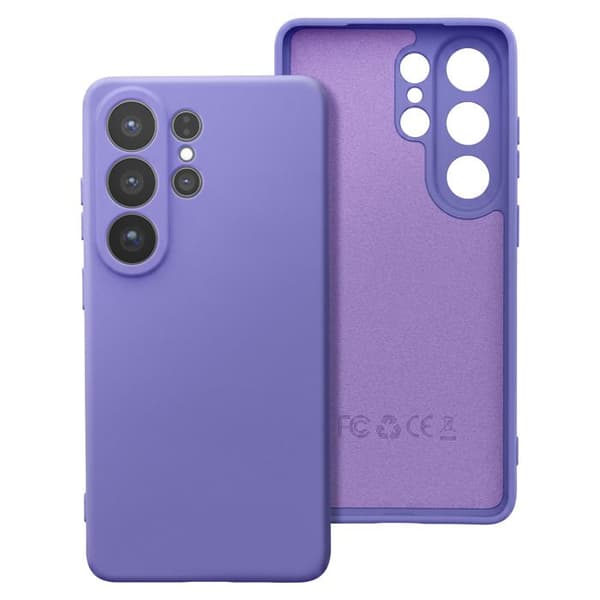 Silicone Soft-Touch-fodral för Galaxy S26 Ultra med mikrofiberfoder i lila Violett