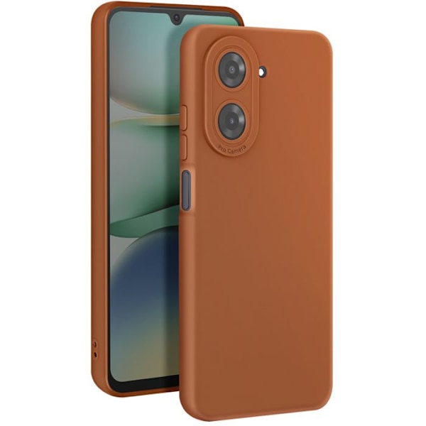 Skyddande silikonfodral för Xiaomi Redmi A5, slät yta, skydd för kamerablock, brun kastanj