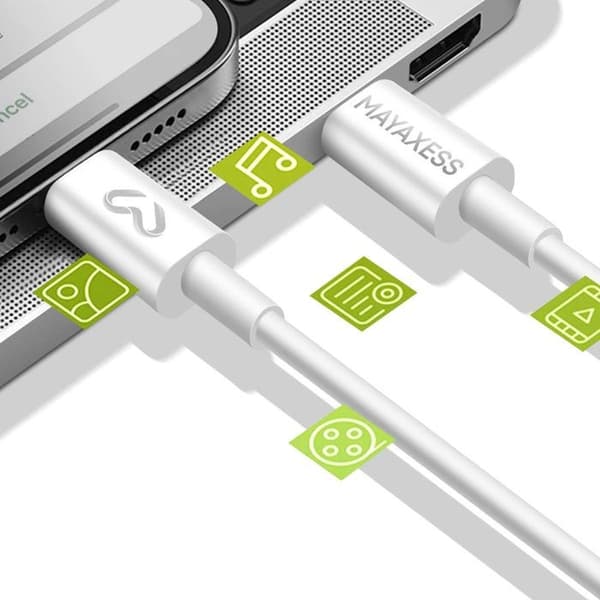 Lader - MAYAXESS - Google Pixel 10 Pro Fold - 20W - USB-C kabel 1m - Hvid Vit
