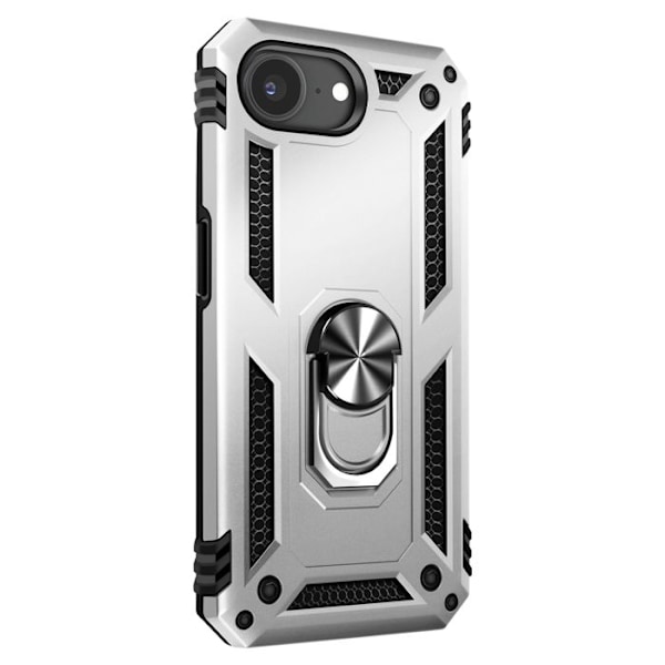 Coque för iPhone 16e Hybrid Ring Stöd Magnetisk Silver Grå
