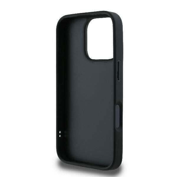 Blødt etui - GUESS - iPhone 16 Pro Max - Quiltet - Sort - Metallisk logo Svart
