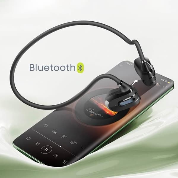 Bluetooth-hörlurar - MUVIT - Airlight - Luftledning - Inbyggd Mikrofon - Svettresistent Svart