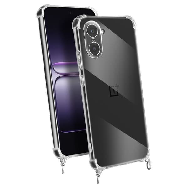 Coque Cordon - AVIZAR - OnePlus Nord CE5 - Silikon - Antichock - Transparent Vit