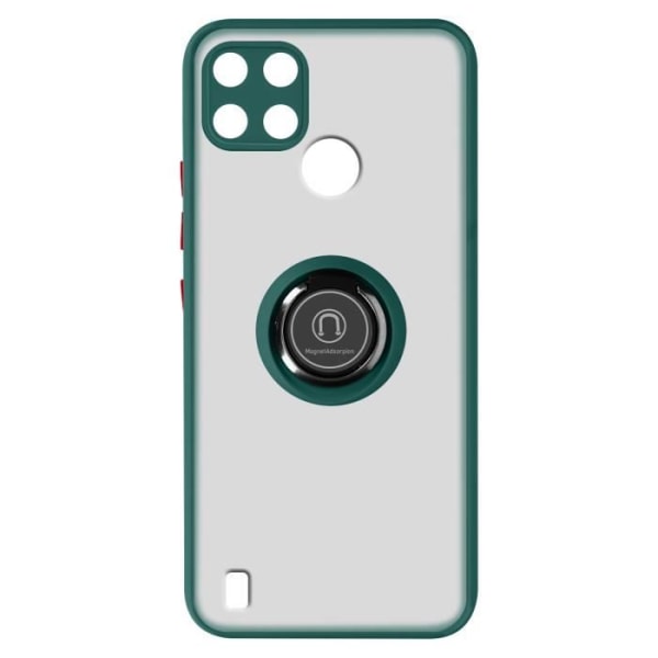 Realme C21Y og C25Y Case Bi-materiale Metal Ring Video Support grøn grön