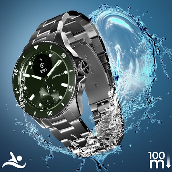 Montre Connectée ScanWatch Nova Suivi Santé Autonomie 30j Étanche 100m Withings Vert Grön