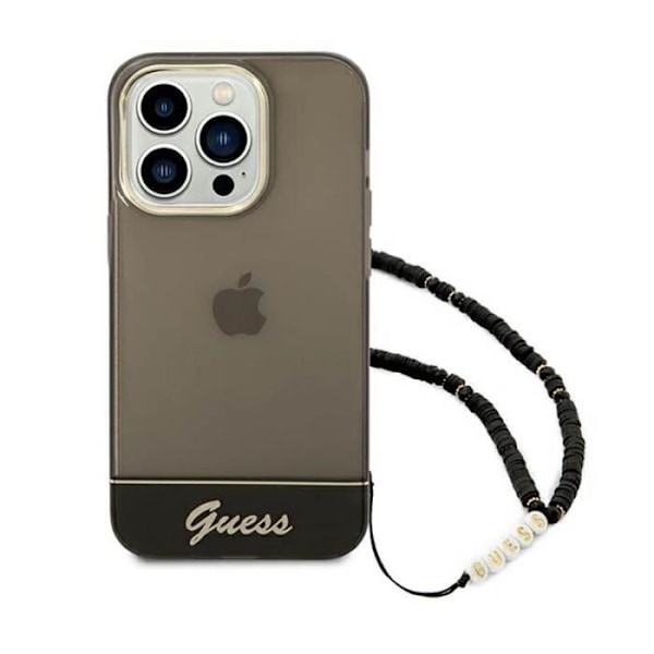 Guess Translucent Pearl Strap - Etui til iPhone 14 Pro Max (sort) - 3666339064198