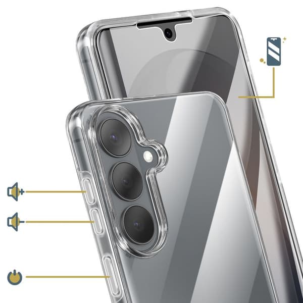 Helcover til Samsung Galaxy S26 360° Beskyttelse i Transparent Silikone Vit