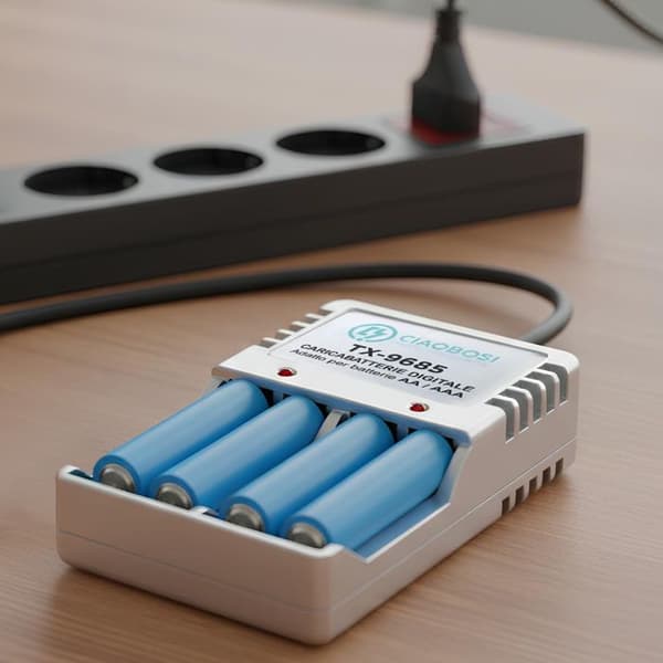 Digitalt AA och AAA batteriladdare 4 kanaler 220V AC 150mA grå Grå