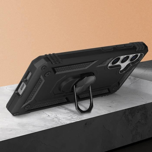 Coque - AVIZAR - Samsung Galaxy S24 Plus - Hybride - Antichock - Magnetiskt Stöd Svart