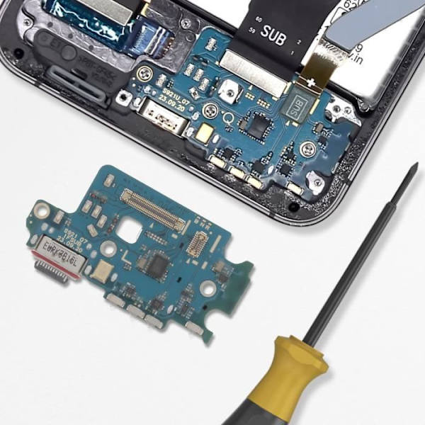 USB-C+ Laddningskontakt SIM-kortläsare för Samsung Galaxy S24 Samsung Svart Svart