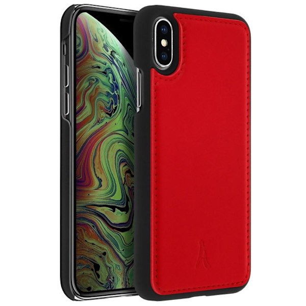 Coque Apple iPhone X / XS Beskyttelse Hård Læder Ægte Akashi Rød Röd