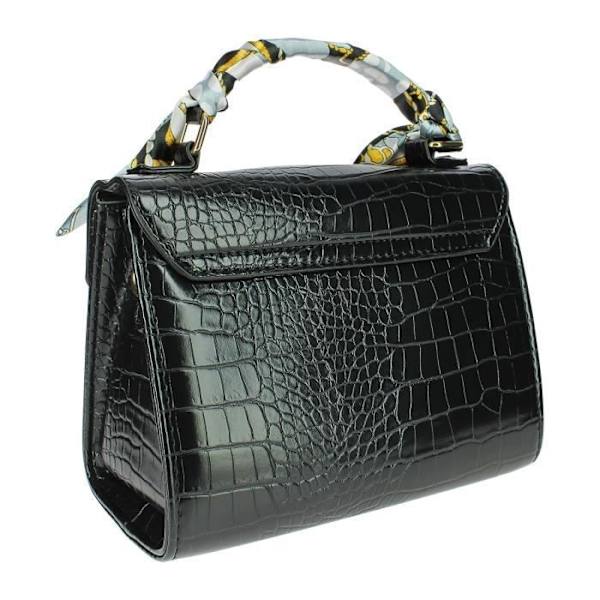 Chic Elegant Crocodile Print Håndtaske - Gallantry Paris - The Exotic Black Svart