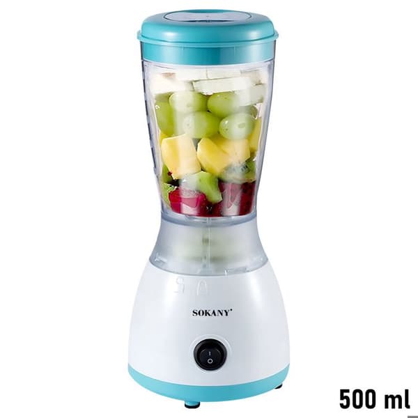 Mini-blender 500ml 300W Multifunktion med rostfria knivar Sokany Vit / Blå Vit