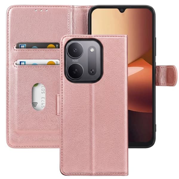 Pungetui til Redmi 17C Chesterfield med Video Støtte Funktion Rosa Ros